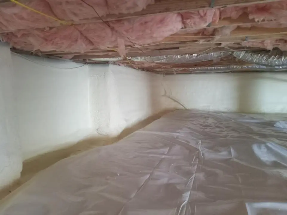 Crawl space encapsulation with closed-cell spray foam for Attic Insulation in East Lansing